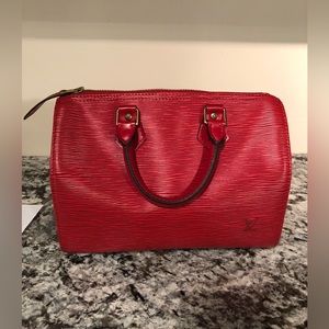 🔥🔥EEUC Vintage Louis Vuitton Epi Red Speedy 25
